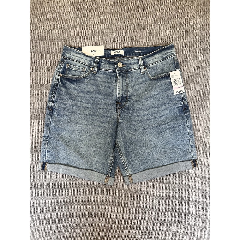 NWT Kensie Jeans The Short Denim Shorts Women's Size 6/28 Cuffed Blue